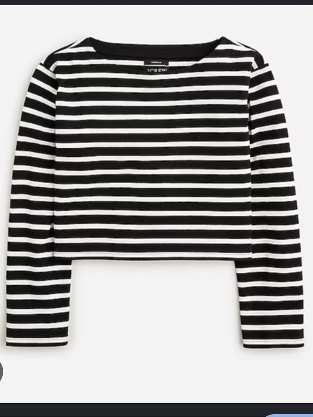 Jcrew cropped boatneck tshirt in mariner cotton